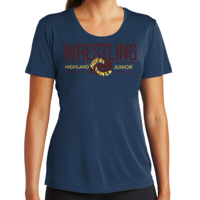 Ladies Highland Jr High Wrestling Drifit Tee Thumbnail