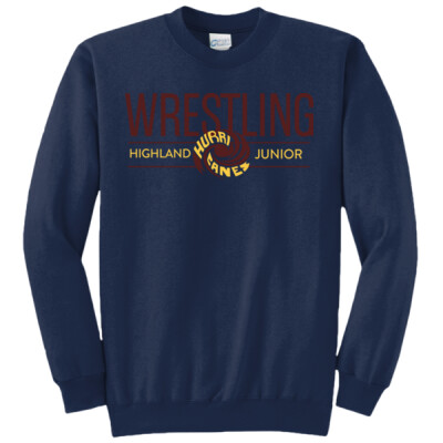 Adult Highland Jr High Wrestling Crewneck Sweatshirt Thumbnail