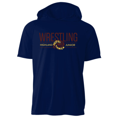Adult Highland Jr High Wrestling Hooded Short Sleeve Drifit Tee Thumbnail